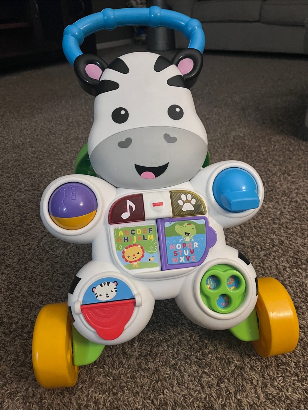 Fisher-Price Zebra Interactive Walker - Blue, Yellow, Green, Purple